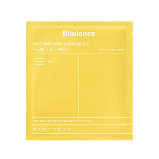 BIODANCE Radiant Vita Niacinamide Real Deep Mask, 34g x 4EA
