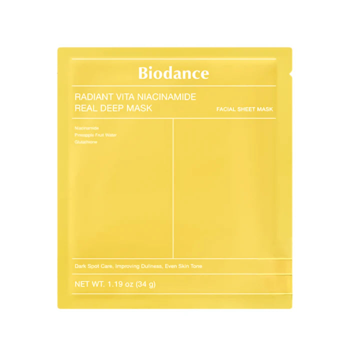 BIODANCE Radiant Vita Niacinamide Real Deep Mask, 34g x 1EA