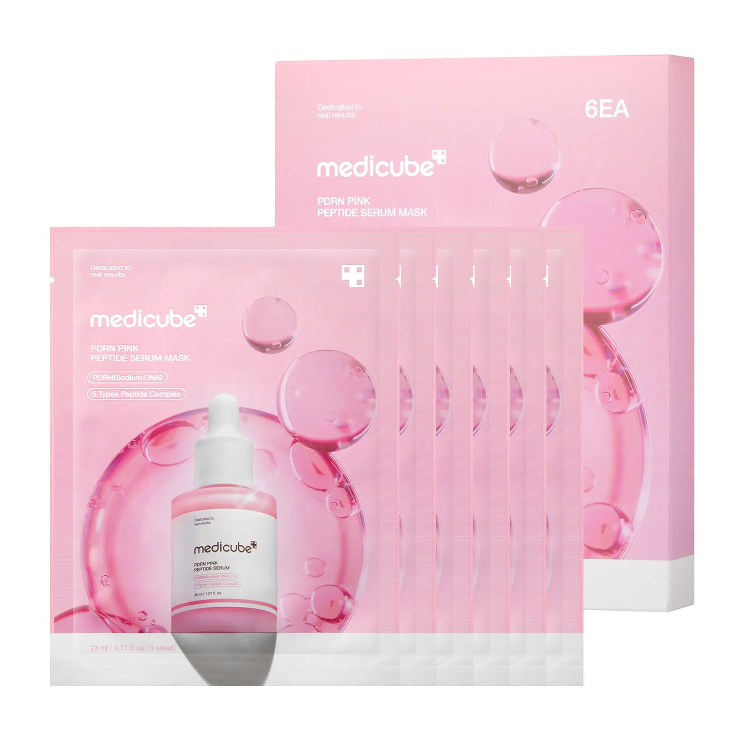 Medicube PDRN Pink Peptide Serum Mask, 23ml, 6 EA