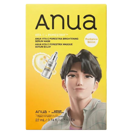 Anua K-Pop Demon Hunters Vita C Porestrix Brightening Serum Mask, 10EA, 22ml