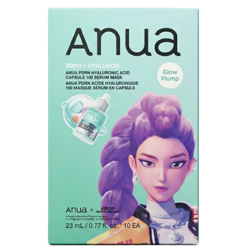 Anua K-Pop Demon Hunters PDRN Hyaluronic Acid Capsule 100 Serum Mask, 23ml, 10EA