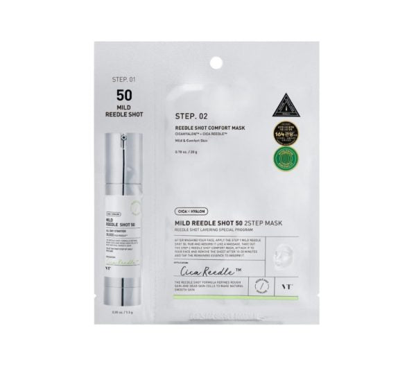 VT Cosmetics Mild Reedle Shot 50 2-Step Mask,  1.5g + 25g, 1ea