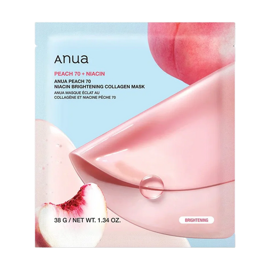 Anua Peach 70 Niacin Brightening Collagen Mask, 38g x 4ea