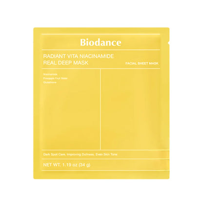 BIODANCE Radiant Vita Niacinamide Real Deep Mask, 34g x 4EA
