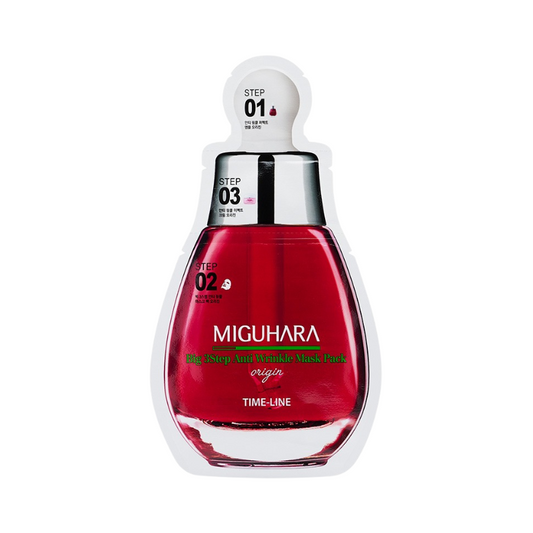 Miguhara Big 3-Step Anti-Wrinkle Mask Pack Origin, 1.7ml + 25ml + 2ml