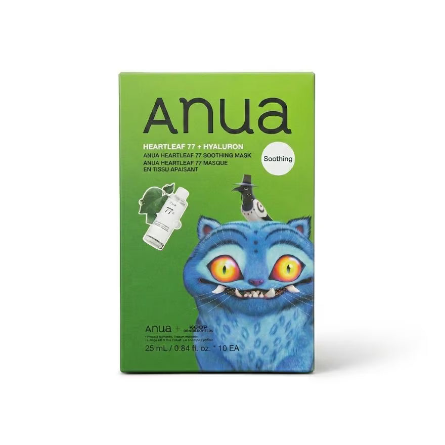Anua K-Pop Demon Hunters Heartleaf 77 Soothing Mask, 10EA, 25ml